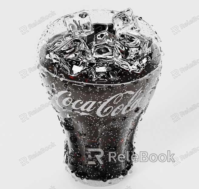 Modern Coke Ice Ice Water Coca-Cola Soda Drink Glass model