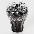 Refreshing Coca Cola Beverage With Ice Cubes And Cold Water Droplets On Glass