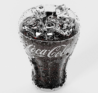 Modern Coke Ice Water Coca-Cola Soda Drink Glass 3d model