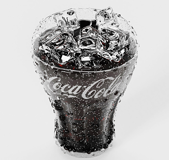 Modern Coke Ice Water Coca-Cola Soda Drink Glass 3d model