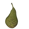 Fresh Ripe Green Pear With Brown Spots Isolated On Black Background