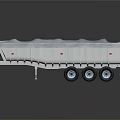 Six Wheel Dump Semi Trailer With Tarpaulin Cover And White Body Dumping Design