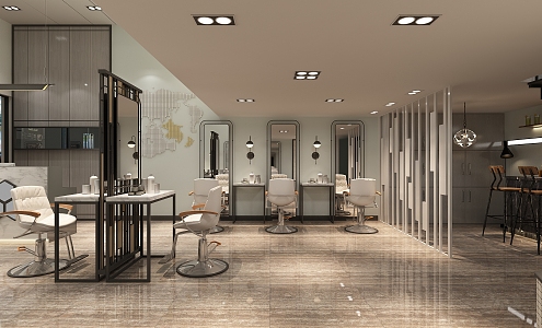 Light Luxury Barber Shop Hairdresser 3d model