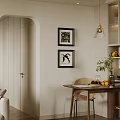 Modern Living And Dining Room Interior With Beige Sofa Coffee Table Window Blinds And Decorative Painting