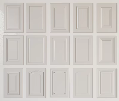 White Closet Doors with Various Panel Designs and Different Styles for Home Interiors 3d model