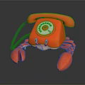 Red Crab Shaped Digital Telephone Creative Design Unique Gadget for Tech Enthusiasts 3d model