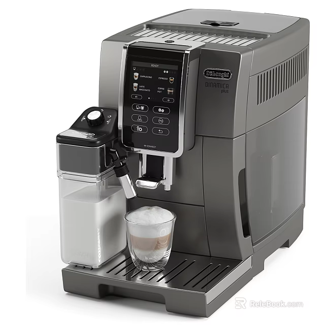 Daily Use Automatic Coffee Maker Making Foamy Coffee With Milk Container 3d model 
