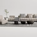 Quiet Sofa Tea Table Combination Sofa Coffee Table 3d model