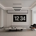 Modern Living Dining Room Interior Design with Sofa Coffee Table Floor Lamp and Wall Art