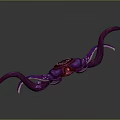 Fantasy Purple Mythical Creature With Multiple Tentacles And Central Red Mouth