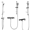 Modern Stainless Steel Shower System With Handheld Head Rainfall Sprayer And Adjustable Faucet
