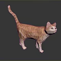 Orange and White Origami Cat Paper Craft Sculpture with Handmade Design