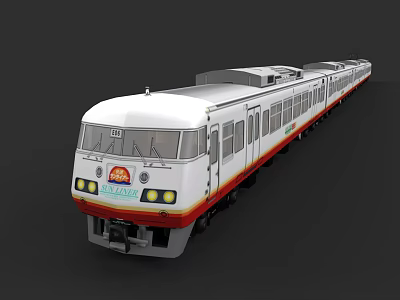 White And Red Nanjing Metro Train Exterior With Modern Design Features 3d model