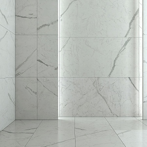 White marble wall and floor tiles 3d model