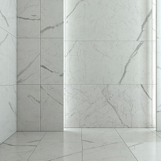 White marble wall and floor tiles 3d model