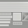 Various Air Conditioner Vents with Different Grille Slotted and Square Designs