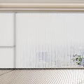 White Venetian Blinds Covering Large Window In Bright Room With Natural Light And Wooden Floor
