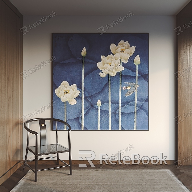 New Chinese Plant Painting Decorative Painting model