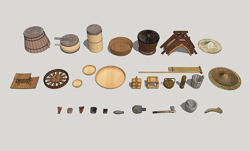 modern farm tools 3d model