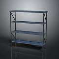 Sturdy Metal Storage Shelf With Four Tiered Shelves And Industrial Design