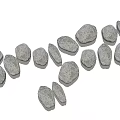 Natural Stone Stepping Stones Path With Irregular Shapes For Garden Design 3d model