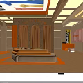 Stylish Warm Wooden Fashion Clothing Store Interior With Cozy Lounge Space And Attractive Brand Posters