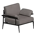 Modern Light Colored Single Sofa With Black Metal Frame And Minimalist Design 3d model