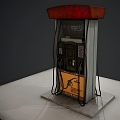 Modern Old Fuel Dispenser Modern Realistic Old Air Pump Pump Industrial Equipment Outdoor Fuel Dispenser Machine Gas Station 3d model