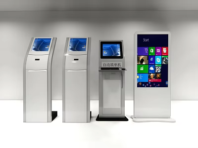 Public Facilities Self Service Kiosks With Interactive Touch Screens And User Friendly Interface 3d model