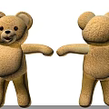 Cute Light Brown Plush Teddy Bear Doll With Front And Back Views And Outstretched Arms