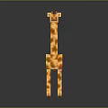Brick Built Giraffe Toy Model With Orange Yellow Spotted Body And Block Structure