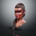 3D Rendered Fantasy Character With Braided Hairstyle Facial Paint And Neck Ornament