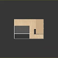 Architectural Interior Model With Wooden Staircase Glass Railings And Landing Platform