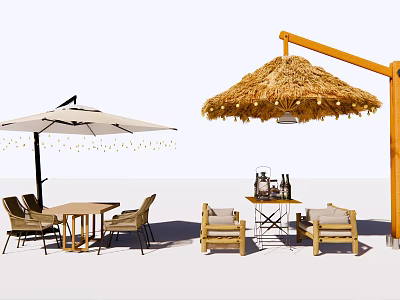 Modern outdoor tables and chairs 3d model