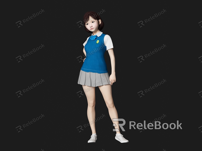 student figure primary school student girl girl child model