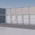 Industrial Scaffolding Structure With Metal Frames And Safety Panels For Construction