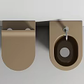 Modern Taupe Wall Hung Toilet With Sleek Design For Contemporary Bathroom
