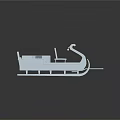 Winter Natural Scene Featuring White Sleigh With Comfortable Seats And Curved Runner Design