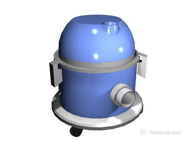 Practical Blue Modern Household Appliance With Top Opening And Wheel Base Design 3d model 