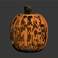 Orange Jack o Lantern With Carved Face Green Stem And Halloween Decoration