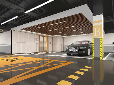 Modern Parking Underground Parking Indoor Parking Supermarket Parking 3d model