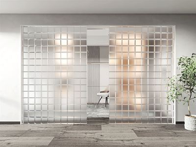 Modern glass brick glass brick partition 3d model