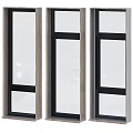 Modern Casement Window Design With Black Frame And Clear Glass Panels