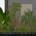 Lush Indoor Foliage Arrangement With Bamboo Ferns And Banana Leaves In Modern Interior