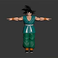 Game And Movie Character In Green Outfit With Black Spiky Hair And Arms Outstretched