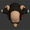 Bald Cartoon Character With Angry Expression Black Hair Red Shoes And Hands On Hips