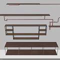 Modern Wooden Storage Furniture With Wall Mounted Shelves And Metal Frame Designs