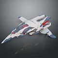 Futuristic Spaceship With Sleek White Blue Red Design And Transparent Cockpit