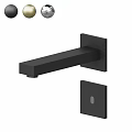 Modern Black Square Wall Mounted Faucet With Sleek Minimalist Design