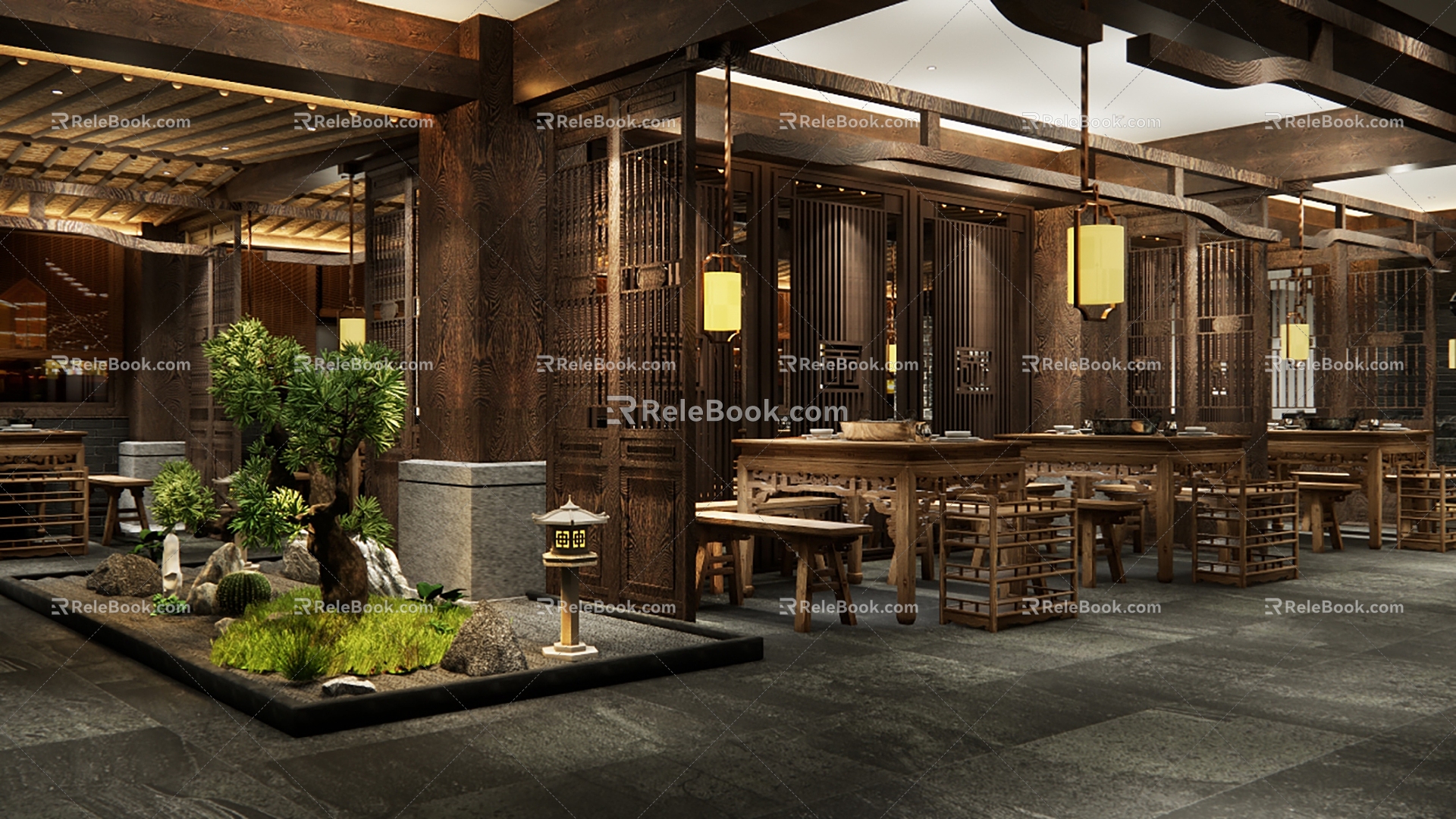 Chinese Hot Pot Shop 3d model